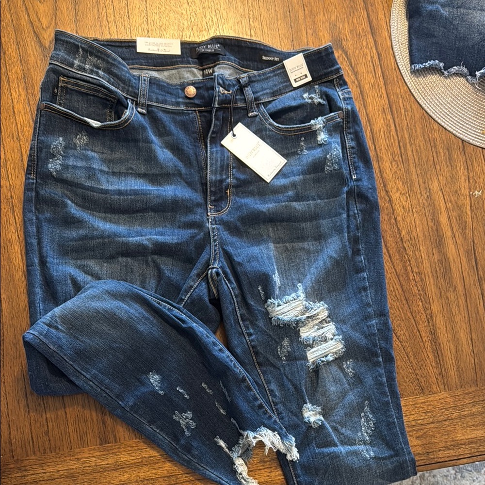 Blue Distressed Women's Jeans